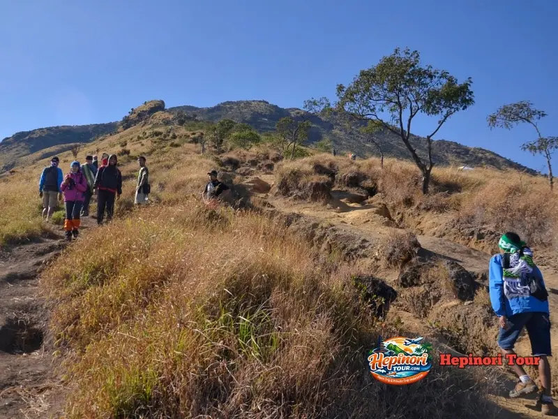 Hamparan sabana luas di Gunung Sumbing via Garung dengan panorama pegunungan Jawa Tengah