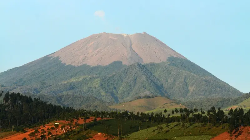 View Puncak Gunung Slamet saat Open Trip Gunung Slamet via Bambangan