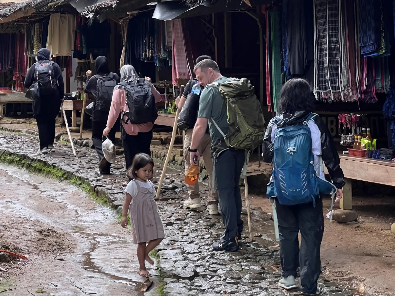 International travelers visiting a traditional Baduy house during a Private Baduy Luar Day Trip