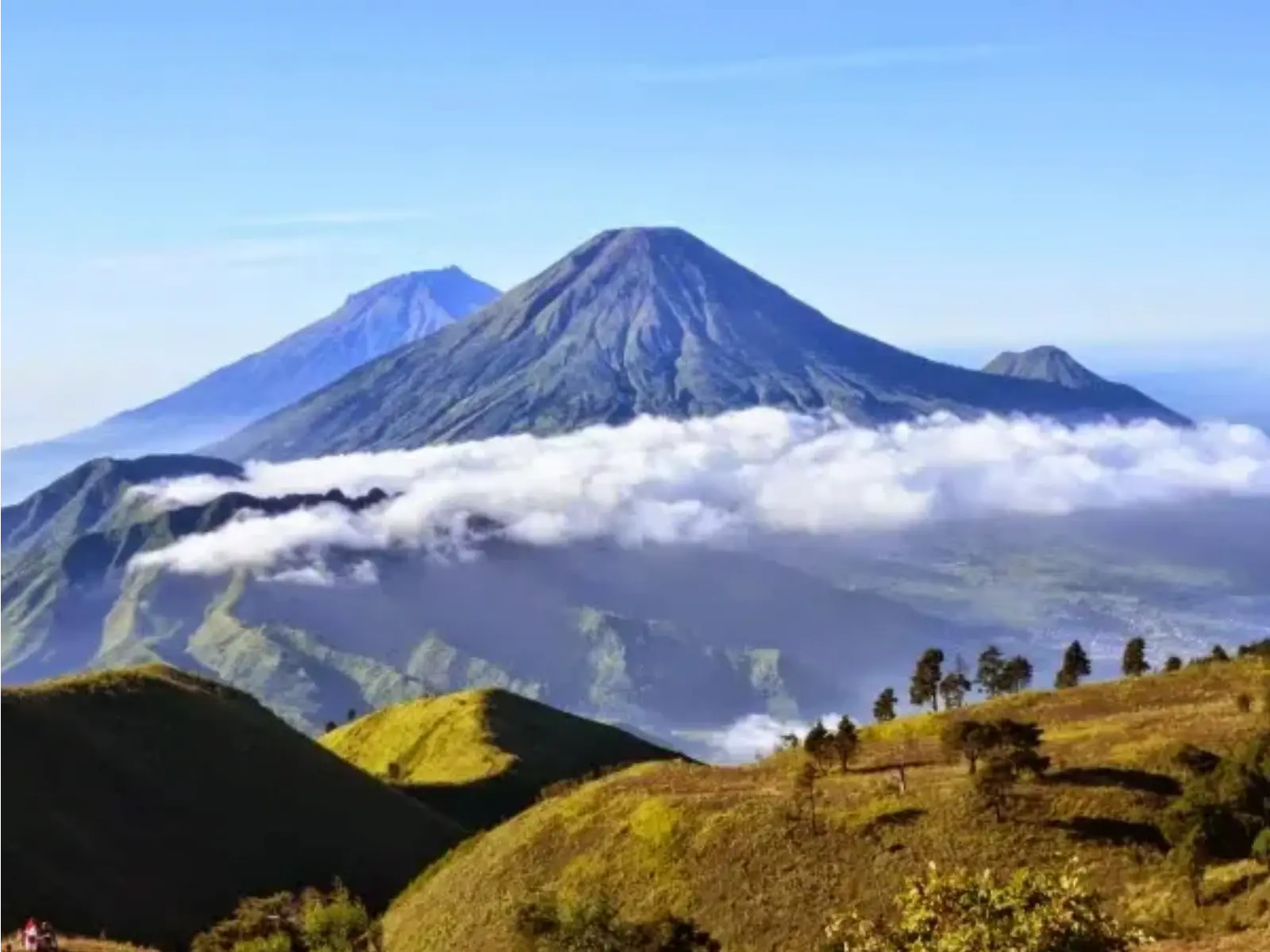 Puncak Gunung Prau dan panorama Dieng